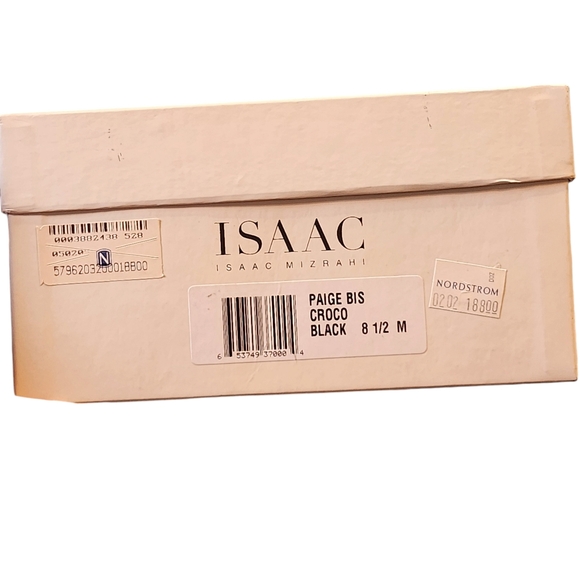 Vintage Isaac Mizrahi Paige Crocodile Black Leather Slingback Heels Size 8.5M - Picture 12 of 12